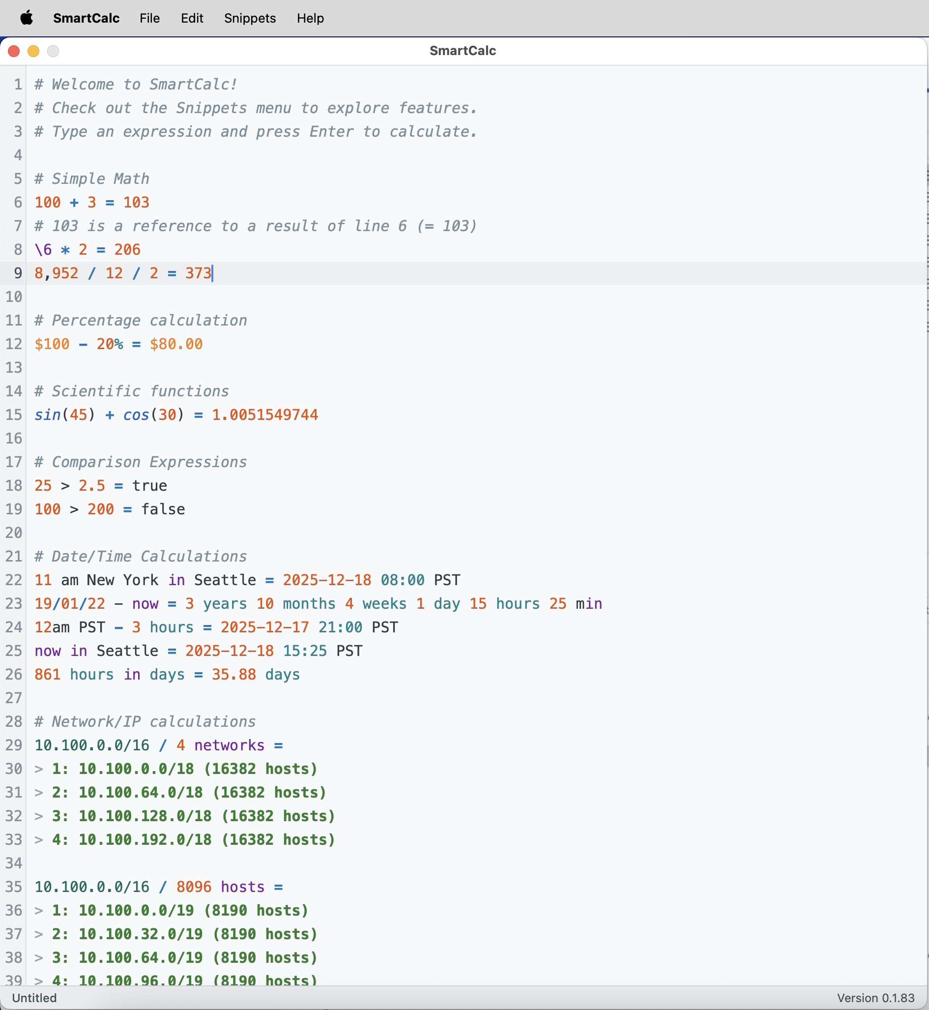 SmartCalc Screenshot